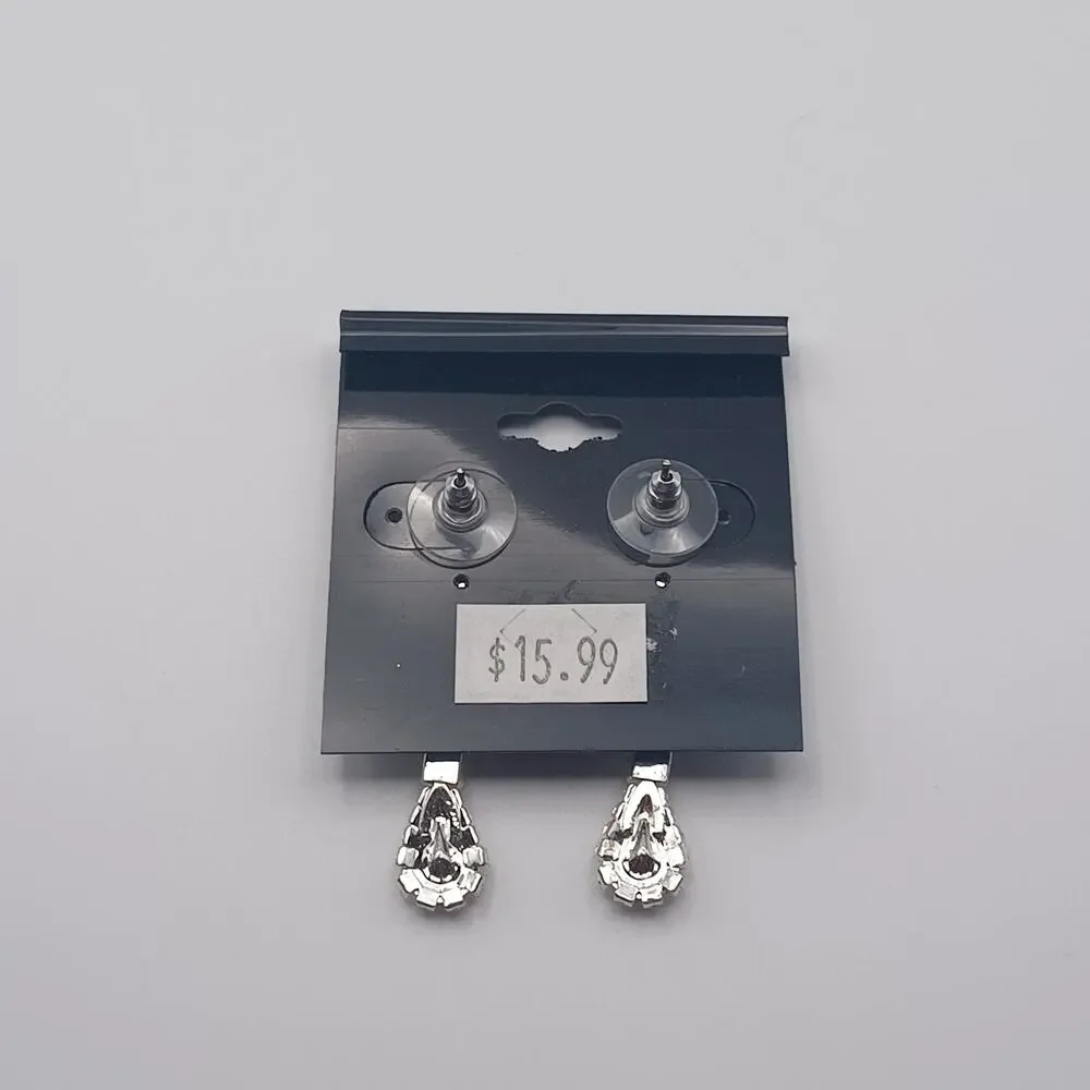 Silver Tone Teardrop Dangle Earrings